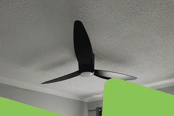 Modern black ceiling fan installed by Coleman Electrical in a Sydney home